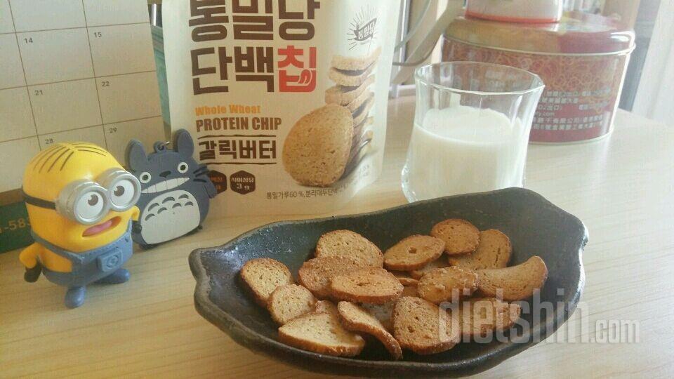 통밀당 단백칩 갈릭버터 맛 맛있어요🍪👍