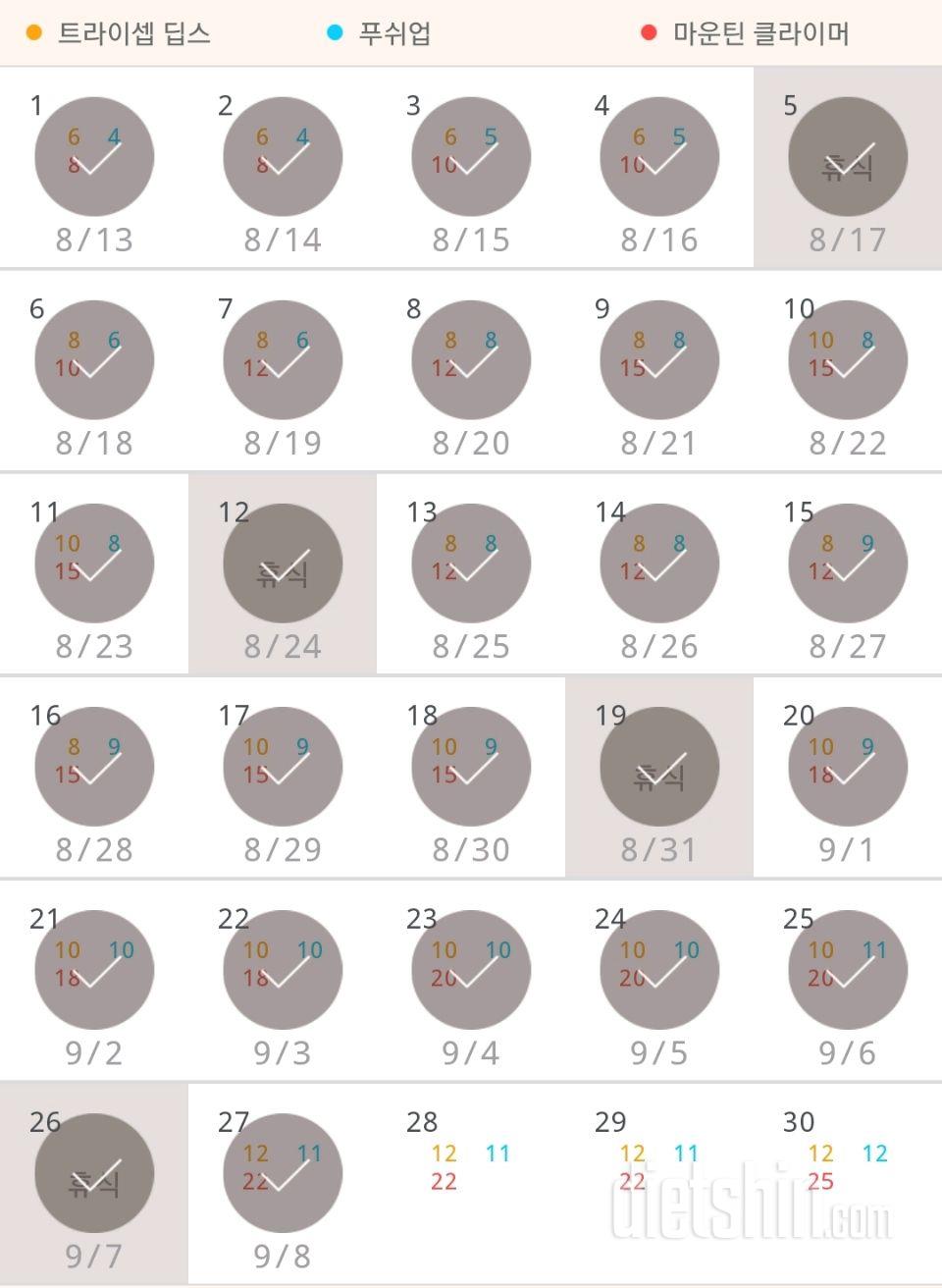 30일 슬림한 팔 267일차 성공!