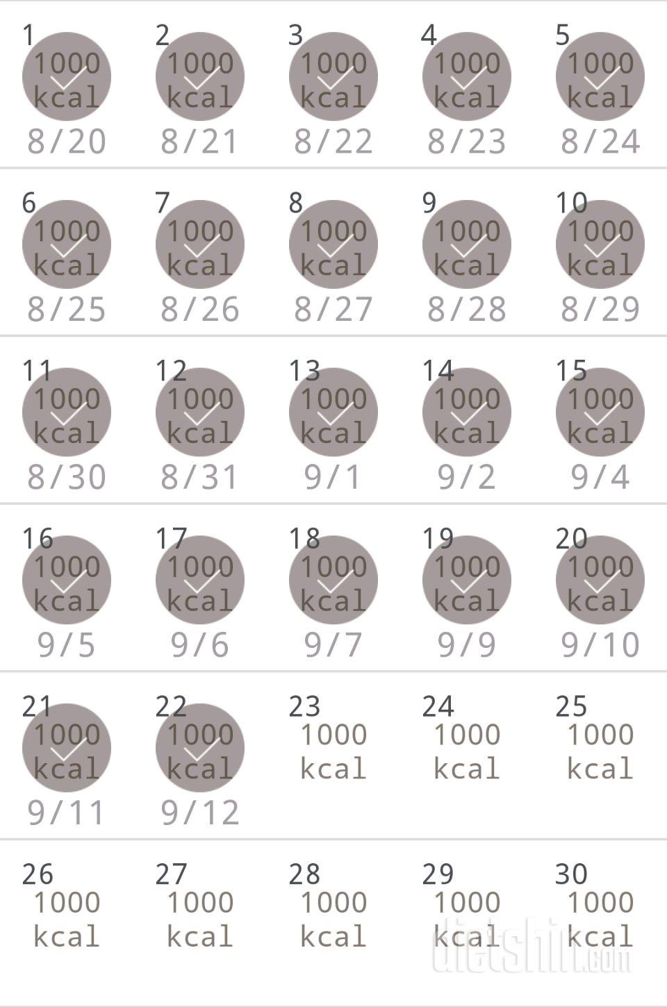 30일 1,000kcal 식단 52일차 성공!