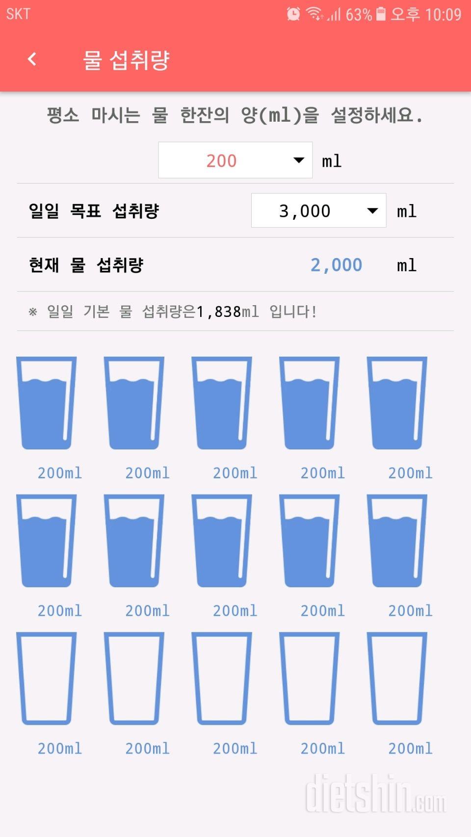 30일 하루 2L 물마시기 12일차 성공!