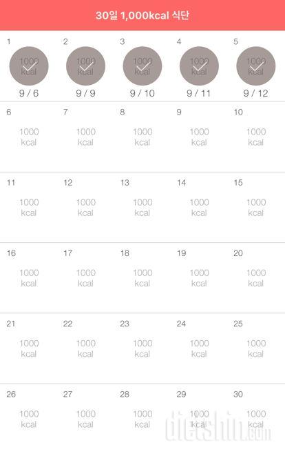 30일 1,000kcal 식단 35일차 성공!