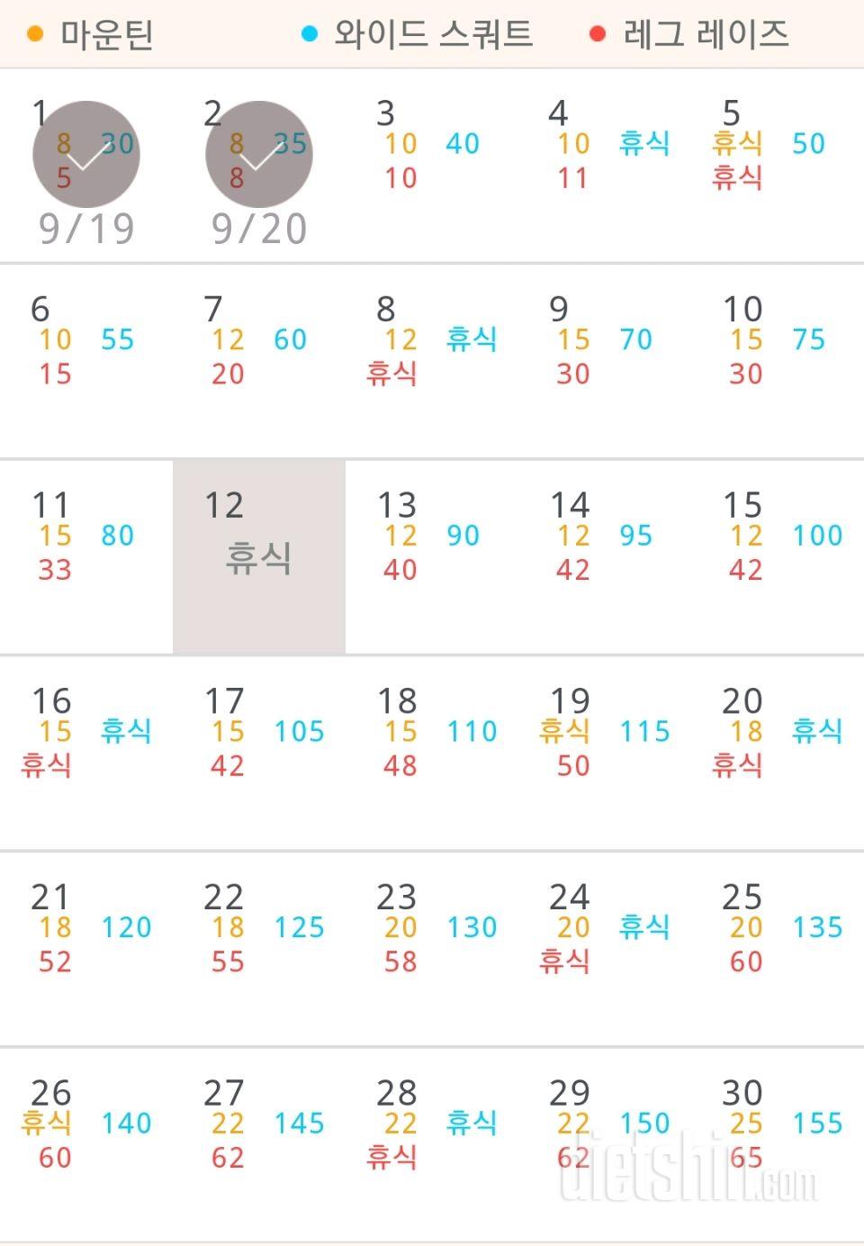 30일 체지방 줄이기 2일차 성공!