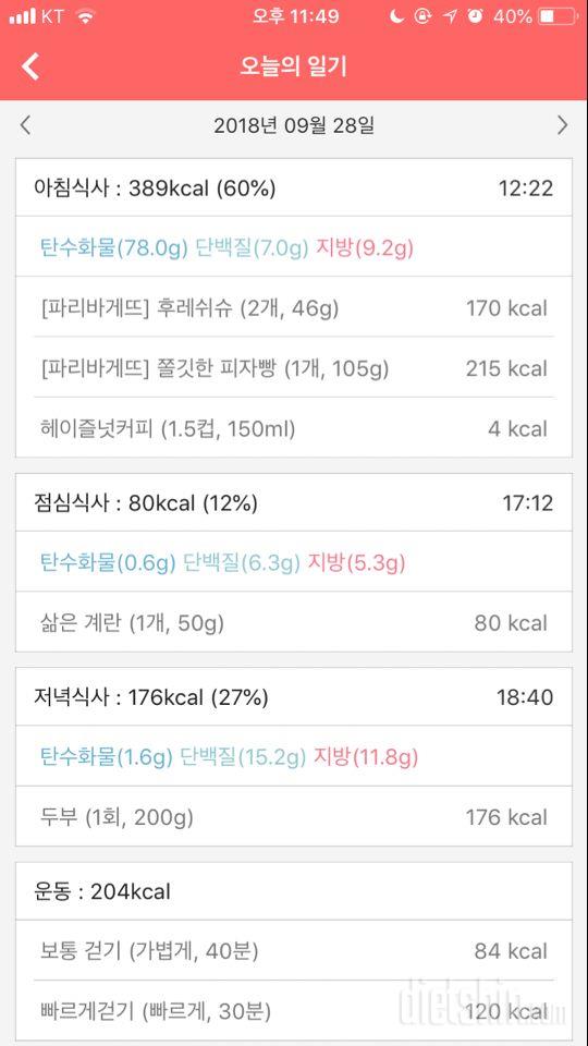 30일 1,000kcal 식단 1일차 성공!