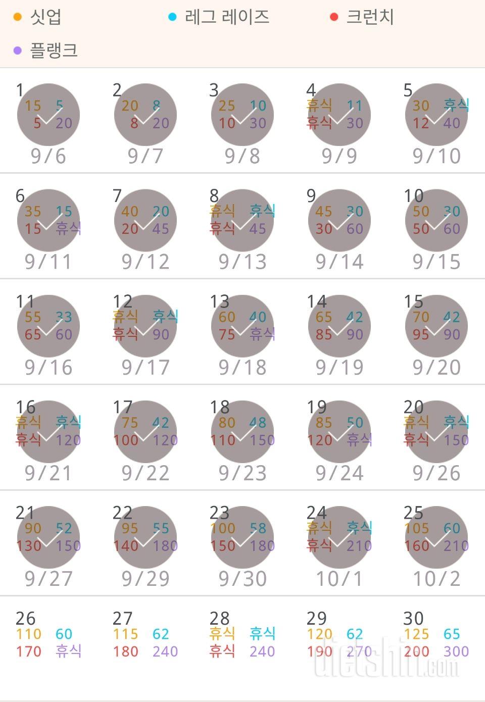 30일 복근 만들기 25일차 성공!