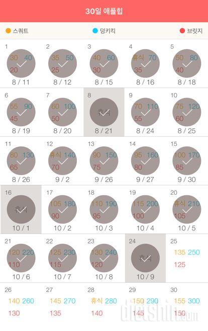 30일 애플힙 204일차 성공!