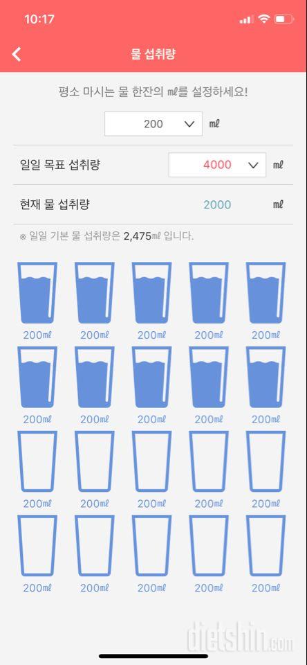 30일 하루 2L 물마시기 10일차 성공!