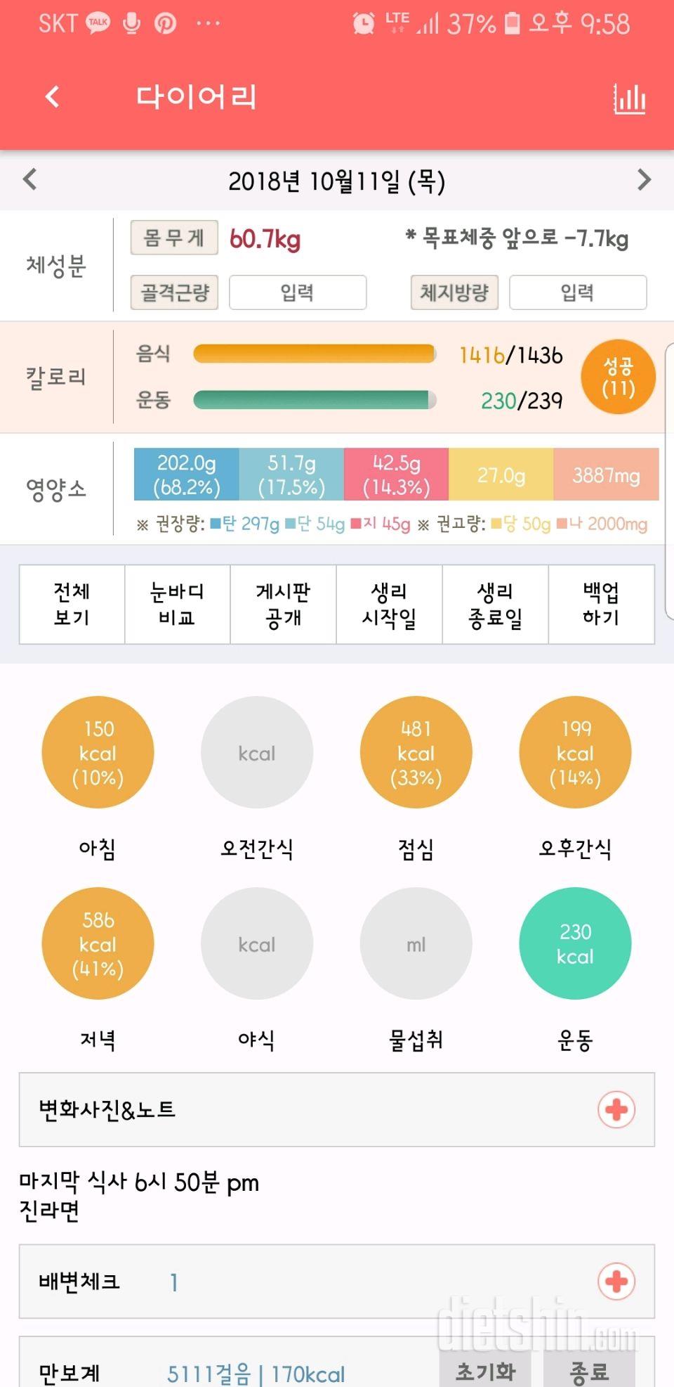 30일 야식끊기 1일차 성공!