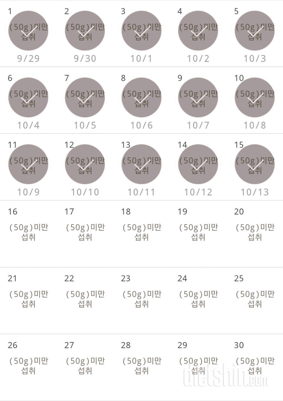 30일 당줄이기 15일차 성공!