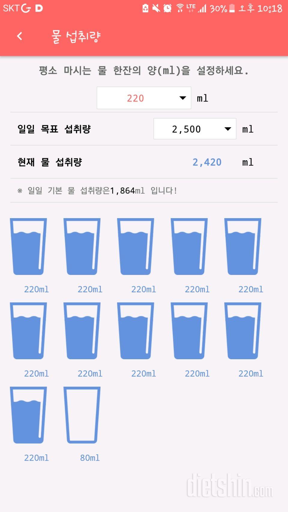 30일 하루 2L 물마시기 31일차 성공!