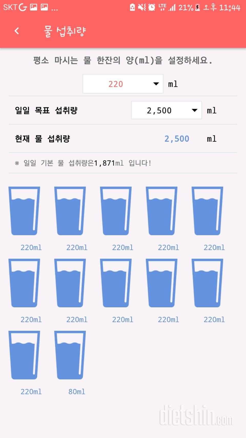 30일 하루 2L 물마시기 31일차 성공!