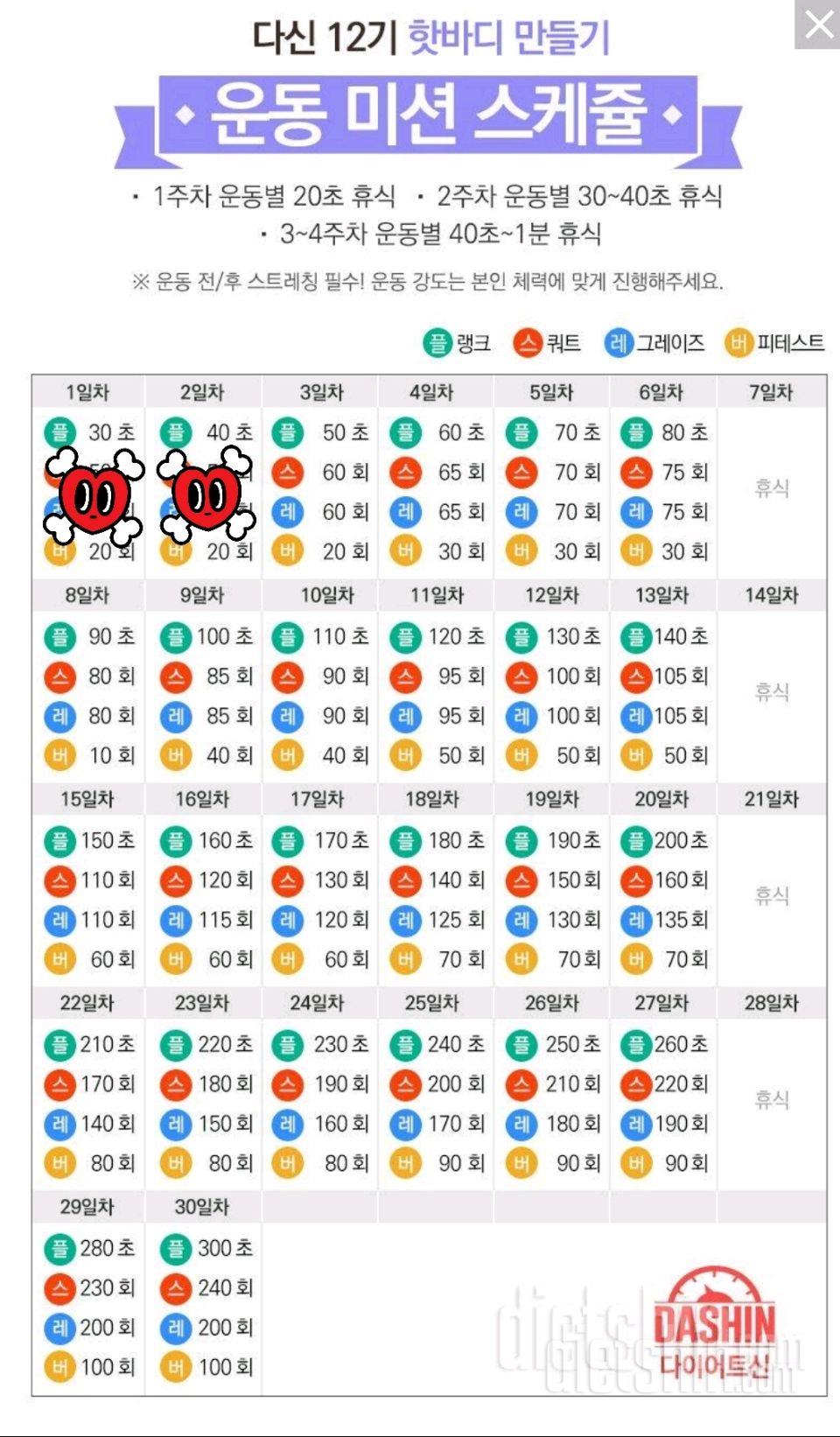 [다신 12기 일일미션] 2일차 식단 & 운동