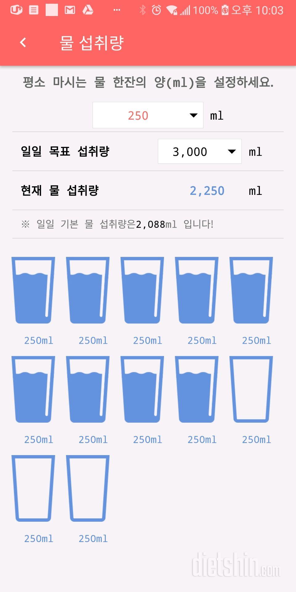 30일 하루 2L 물마시기 13일차 성공!