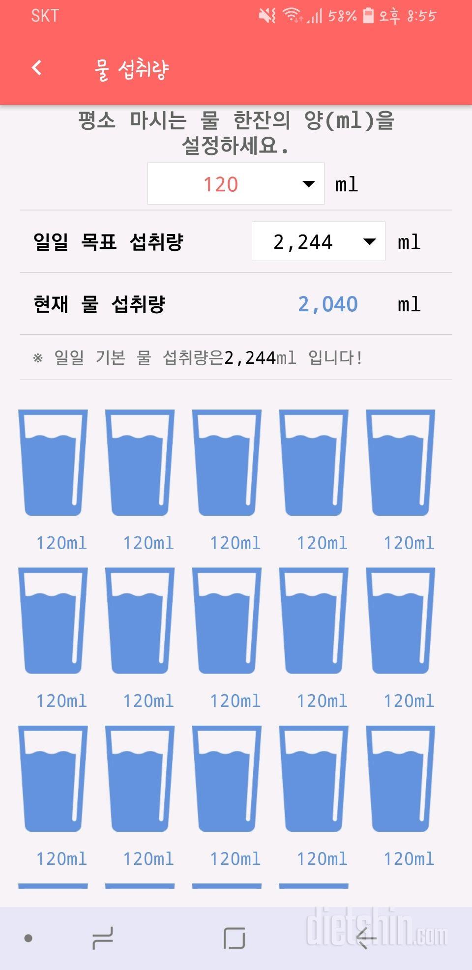 30일 하루 2L 물마시기 2일차 성공!