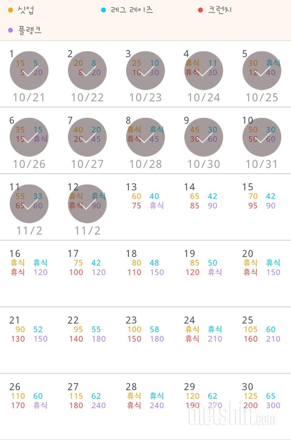 30일 복근 만들기 102일차 성공!