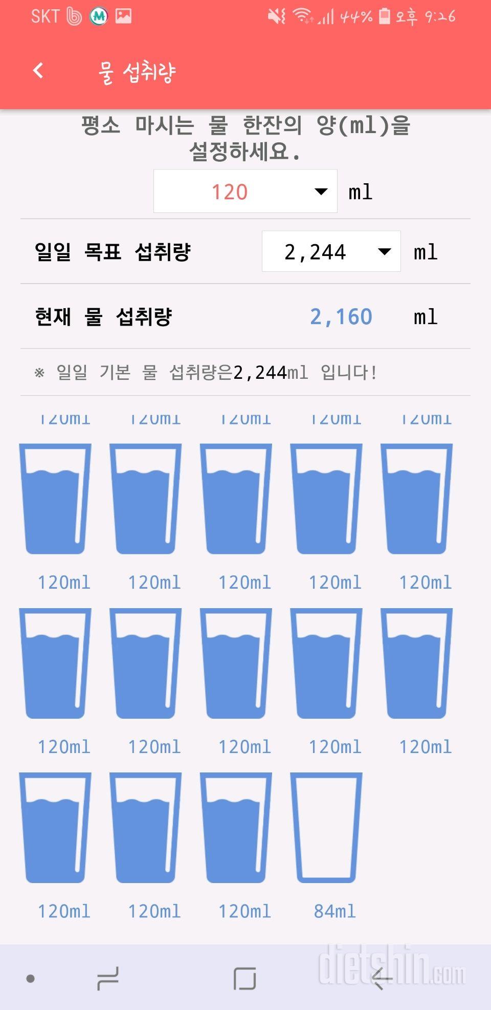 30일 하루 2L 물마시기 6일차 성공!