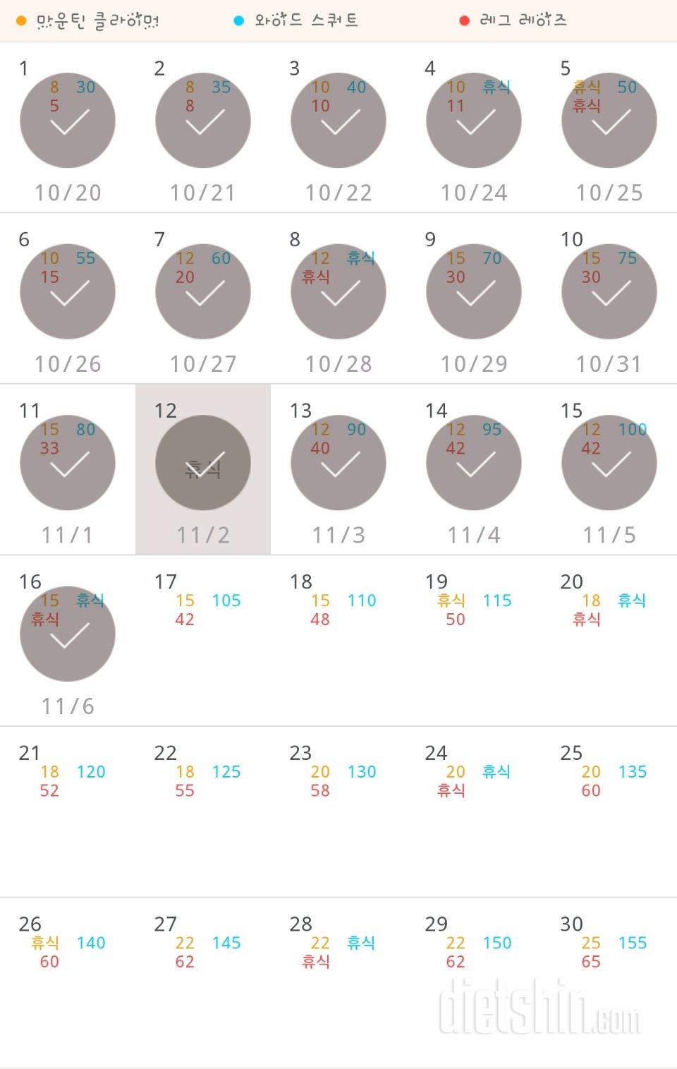 30일 체지방 줄이기 16일차 성공!