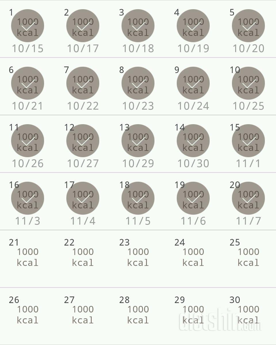 30일 1,000kcal 식단 110일차 성공!