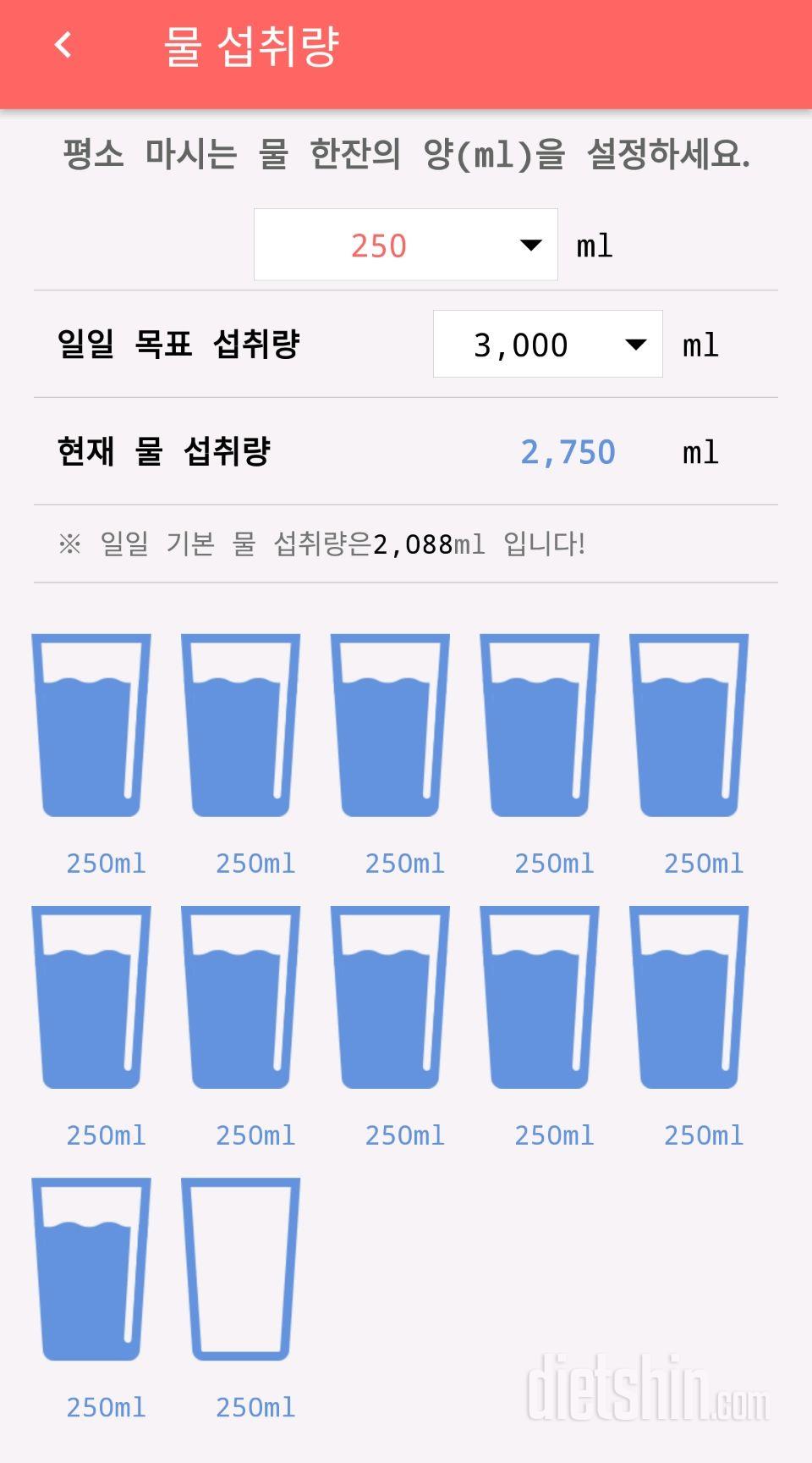 30일 하루 2L 물마시기 21일차 성공!