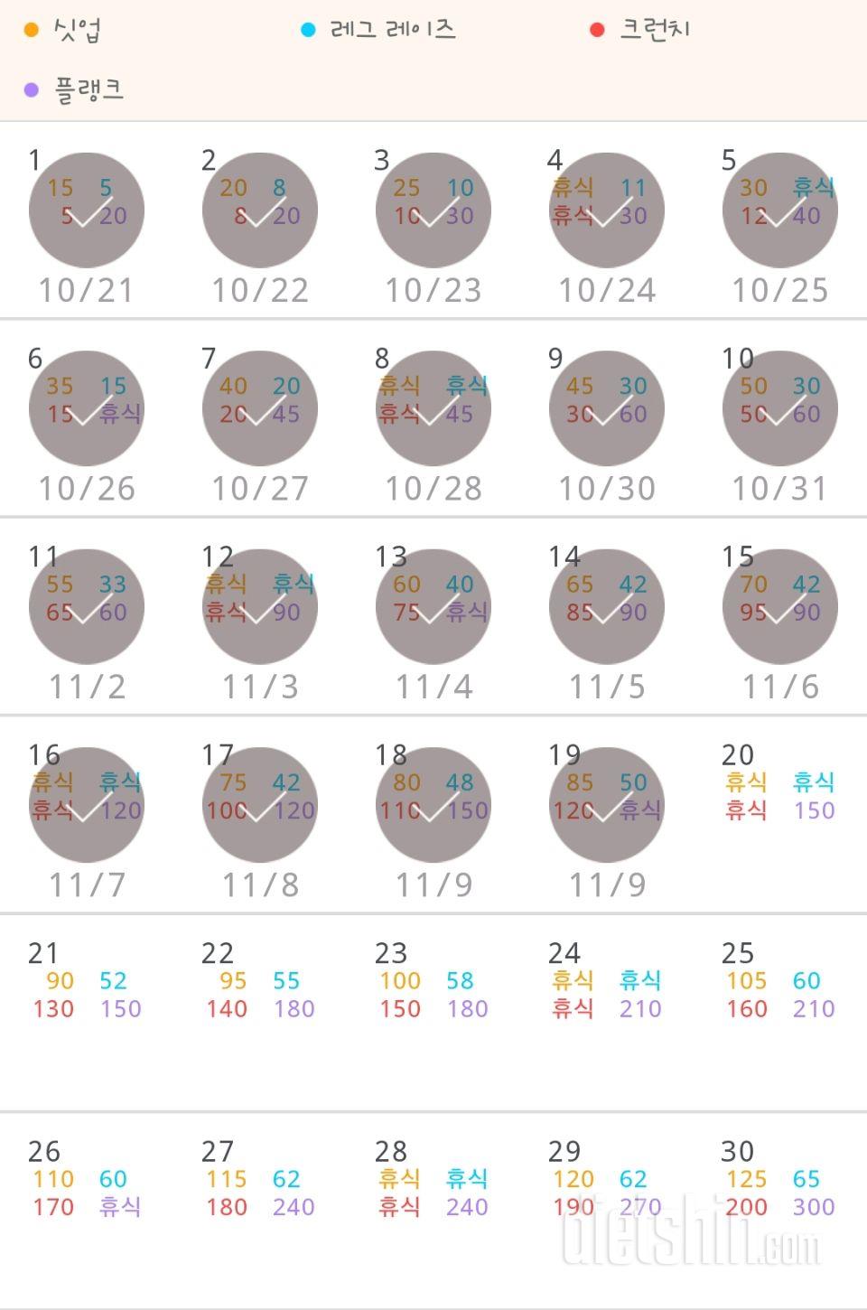 30일 복근 만들기 109일차 성공!