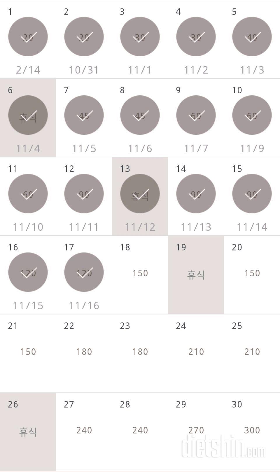 30일 플랭크 17일차 성공!