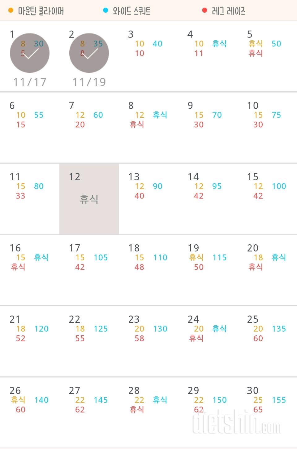 30일 체지방 줄이기 2일차 성공!