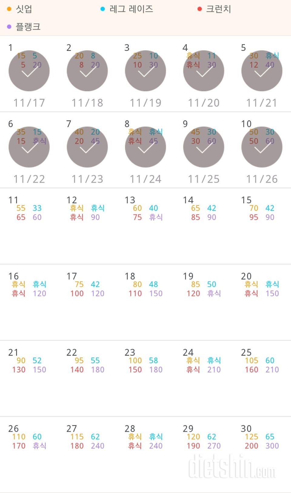 30일 복근 만들기 10일차 성공!