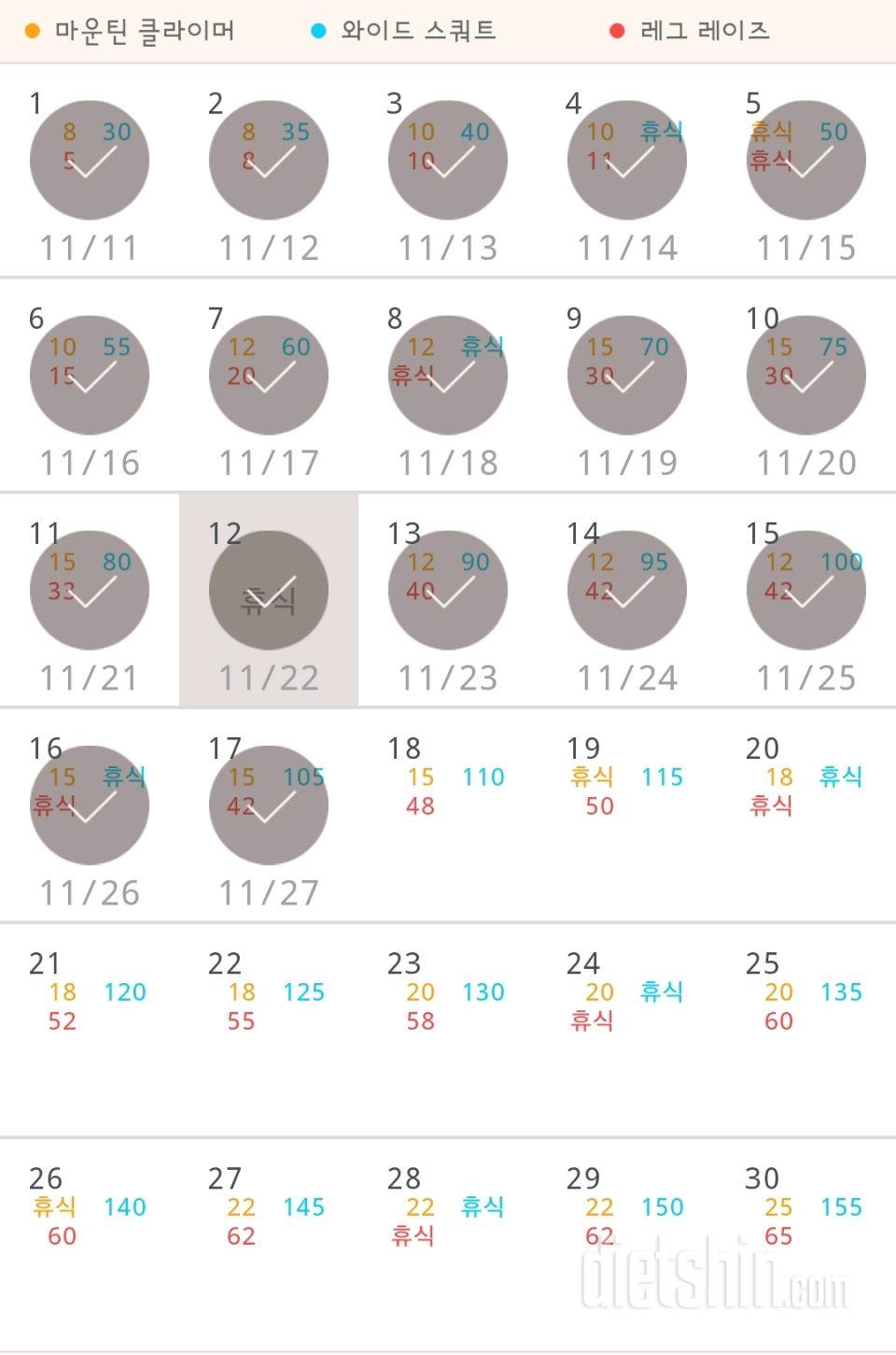 30일 체지방 줄이기 17일차 성공!