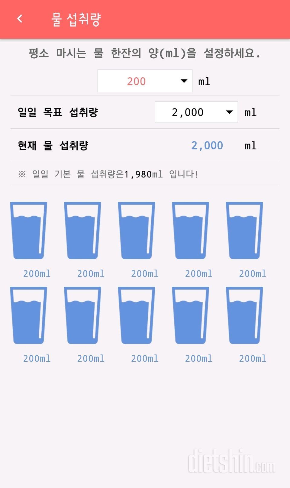 30일 하루 2L 물마시기 10일차 성공!