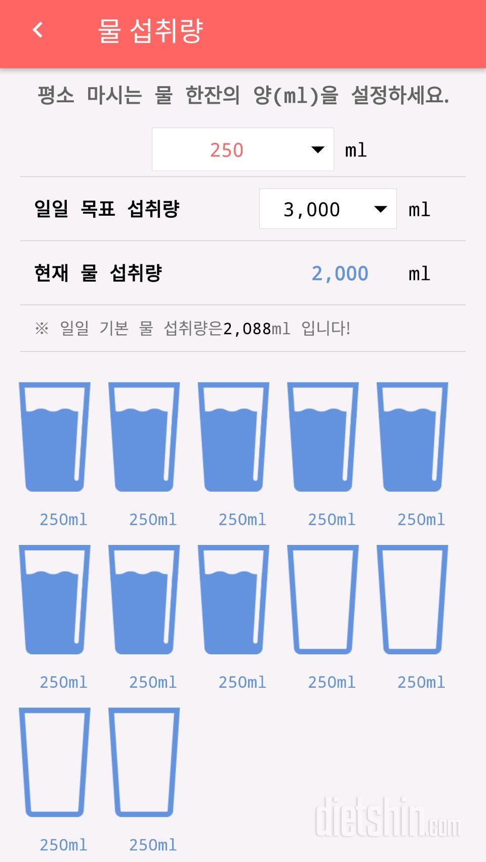 30일 하루 2L 물마시기 42일차 성공!