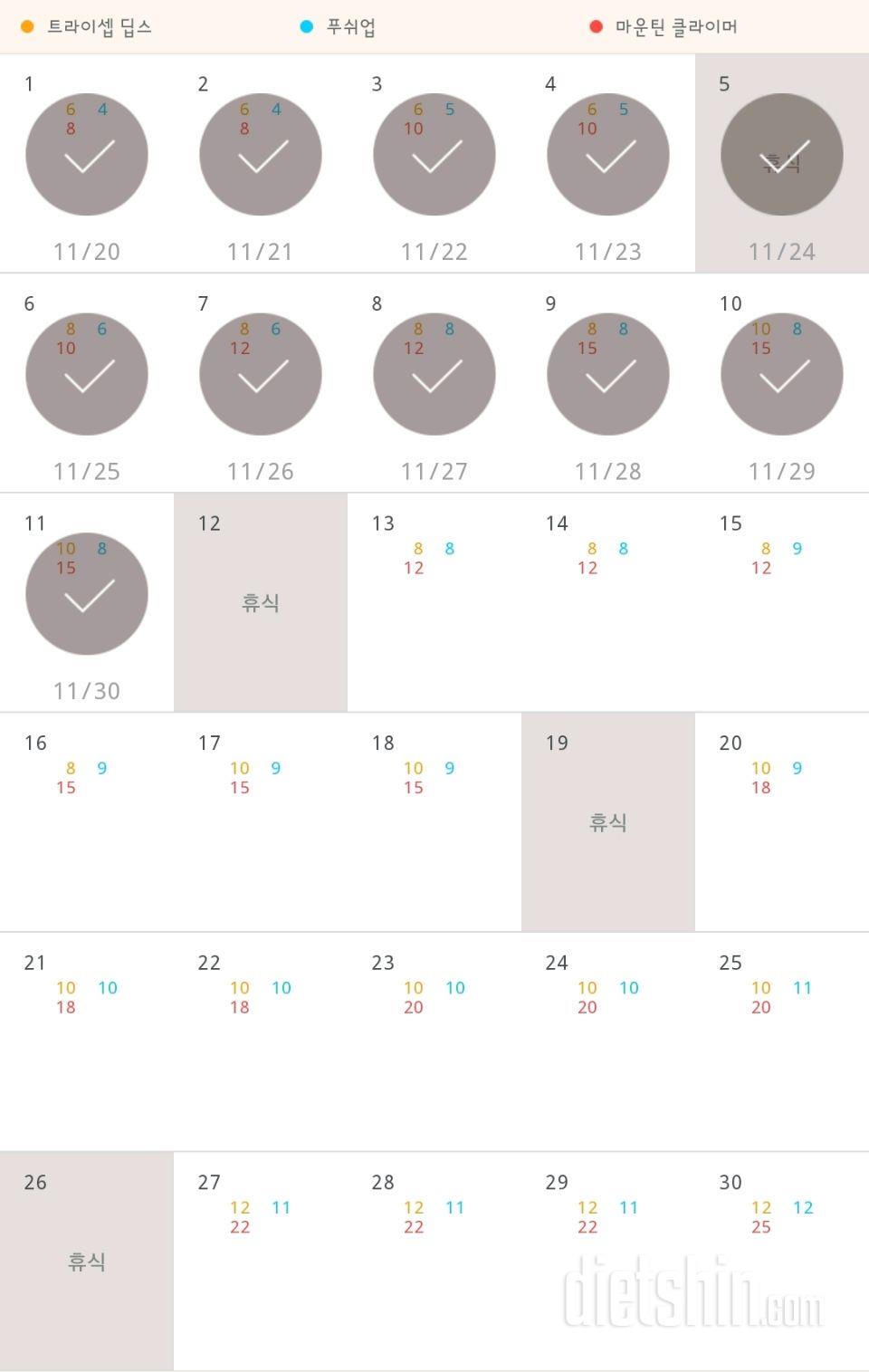 30일 슬림한 팔 11일차 성공!