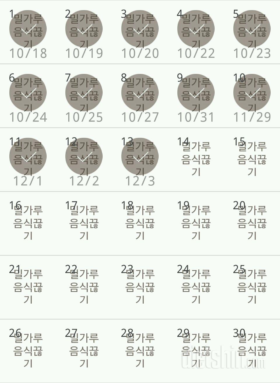 30일 밀가루 끊기 13일차 성공!