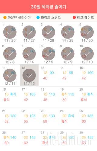 30일 체지방 줄이기 12일차 성공!