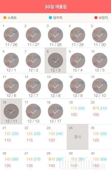 30일 애플힙 18일차 성공!