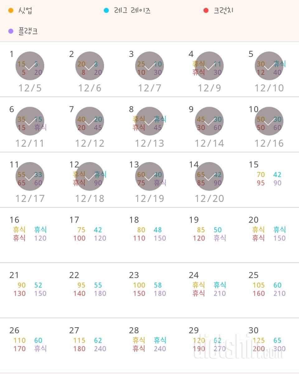 30일 복근 만들기 14일차 성공!