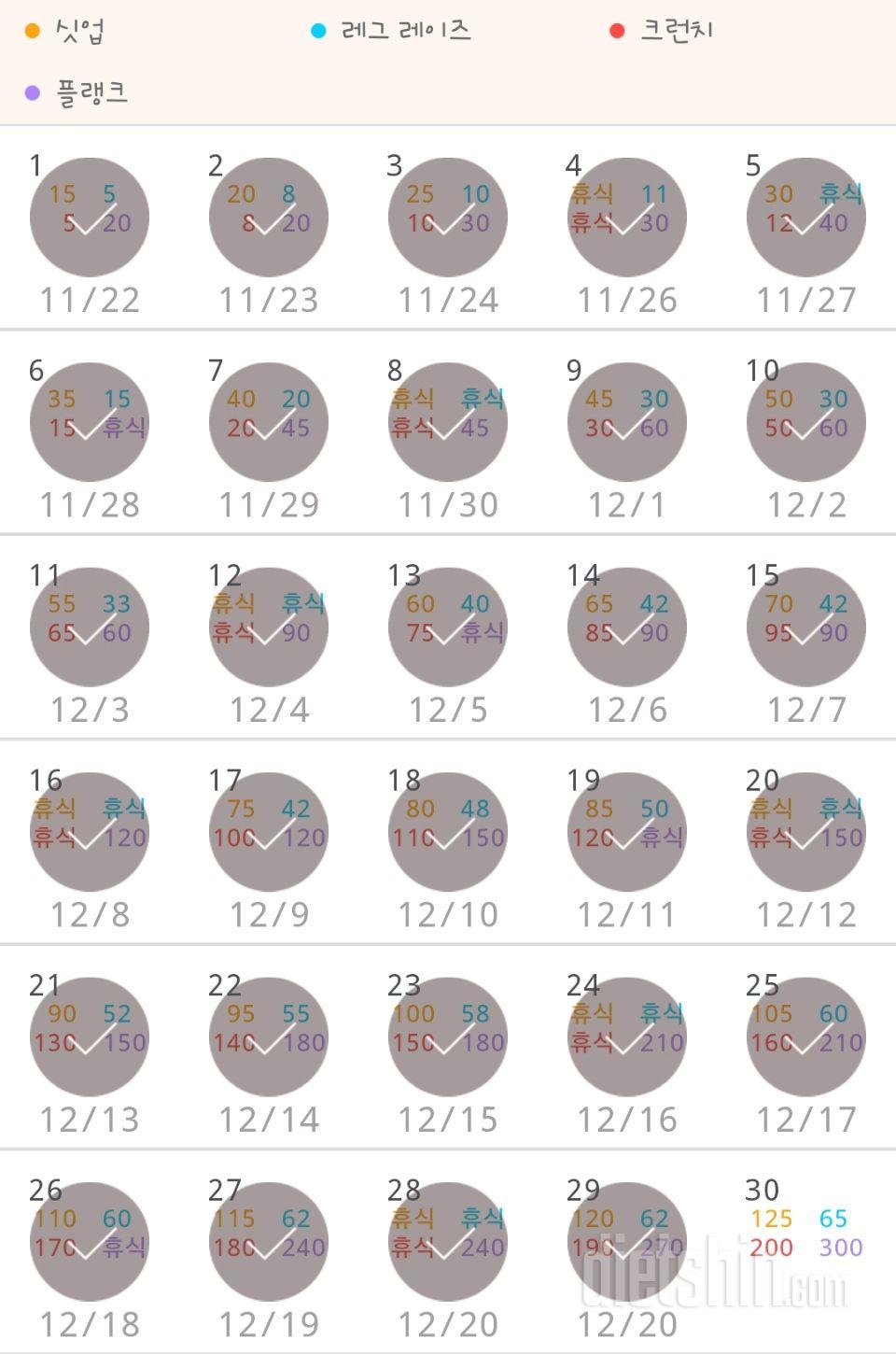 30일 복근 만들기 149일차 성공!