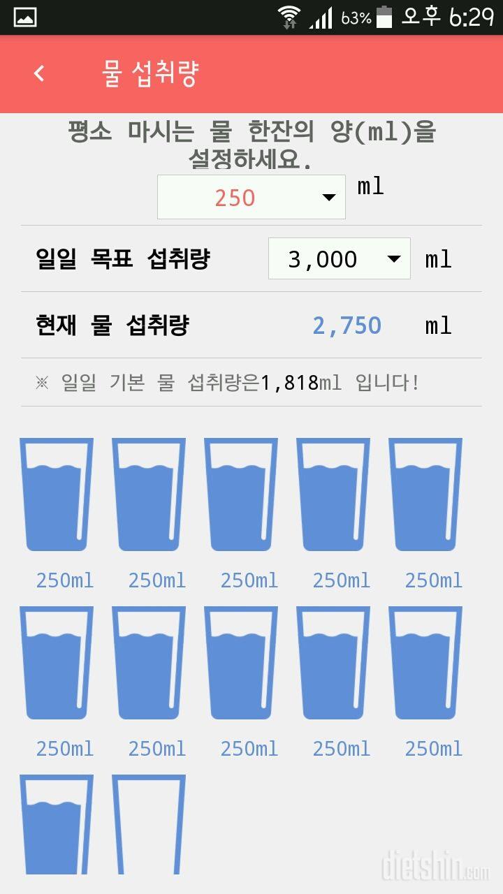 30일 하루 2L 물마시기 48일차 성공!