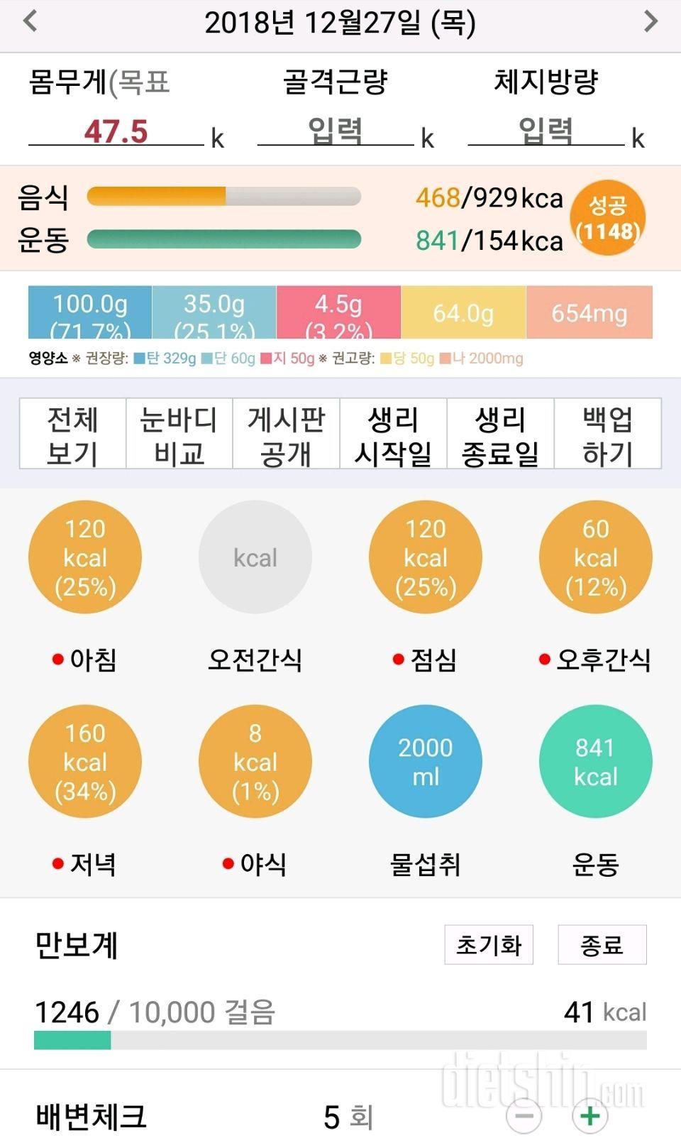 11일차 식사 총 칼로리