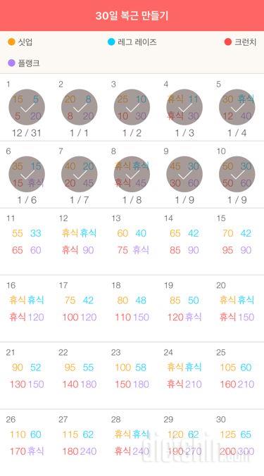 30일 복근 만들기 10일차 성공!