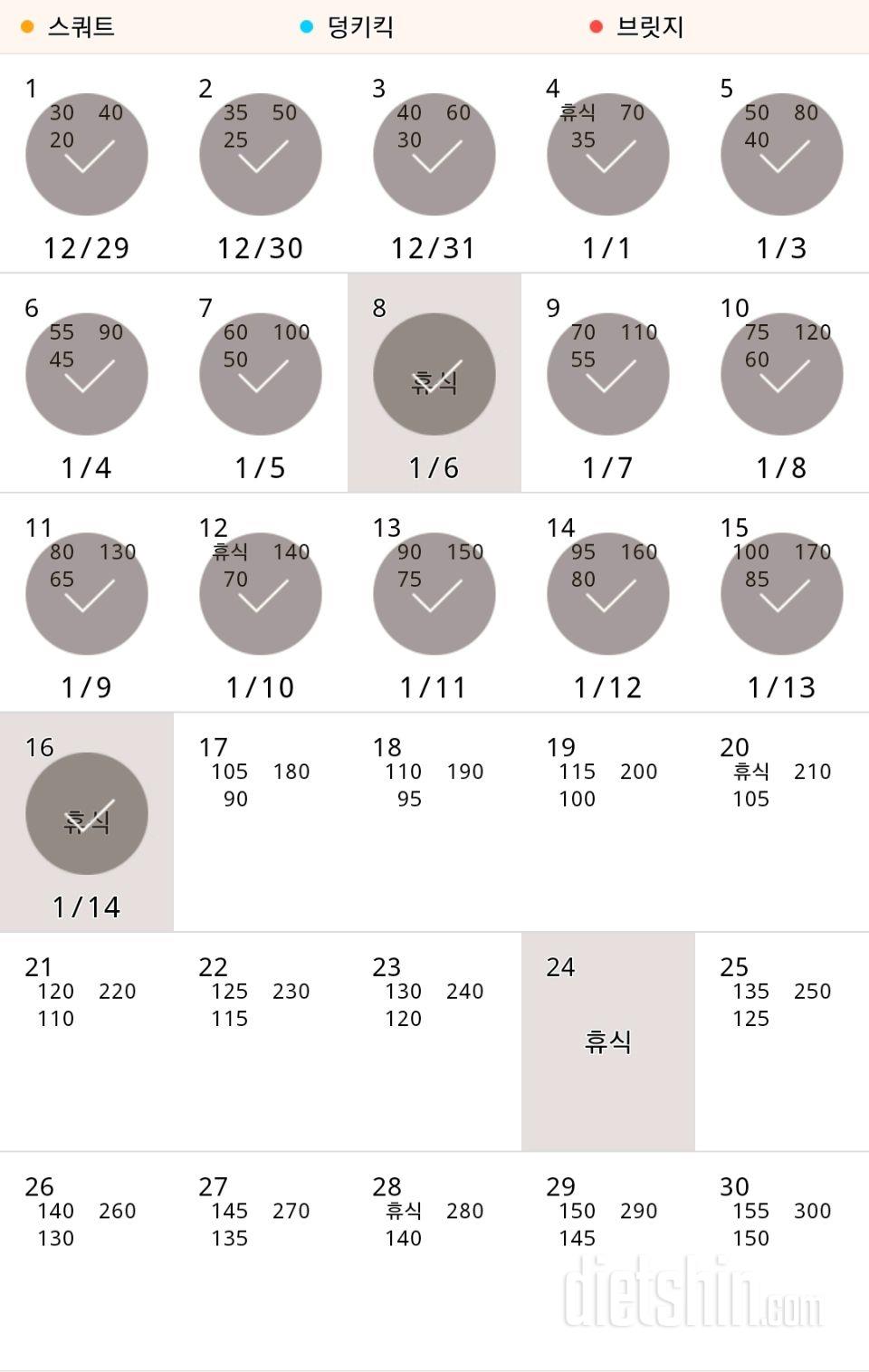 30일 애플힙 16일차 성공!