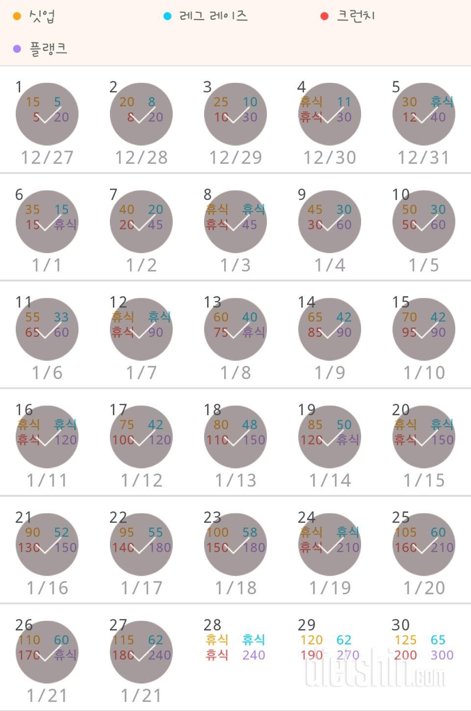 30일 복근 만들기 177일차 성공!