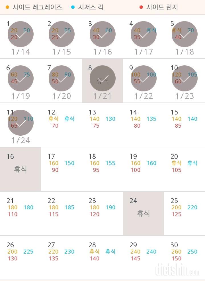 30일 탄탄한 허벅지 11일차 성공!