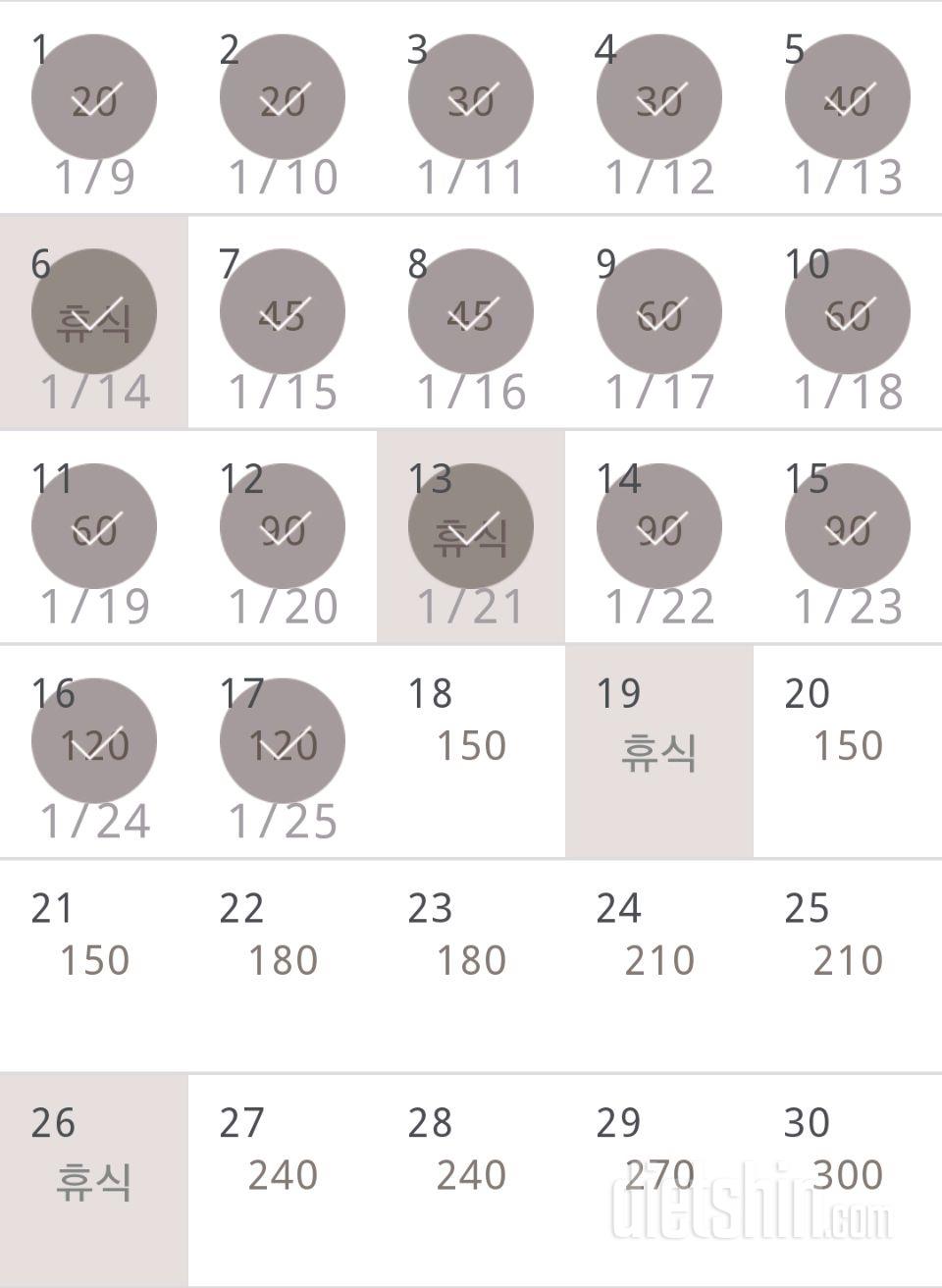 30일 플랭크 17일차 성공!