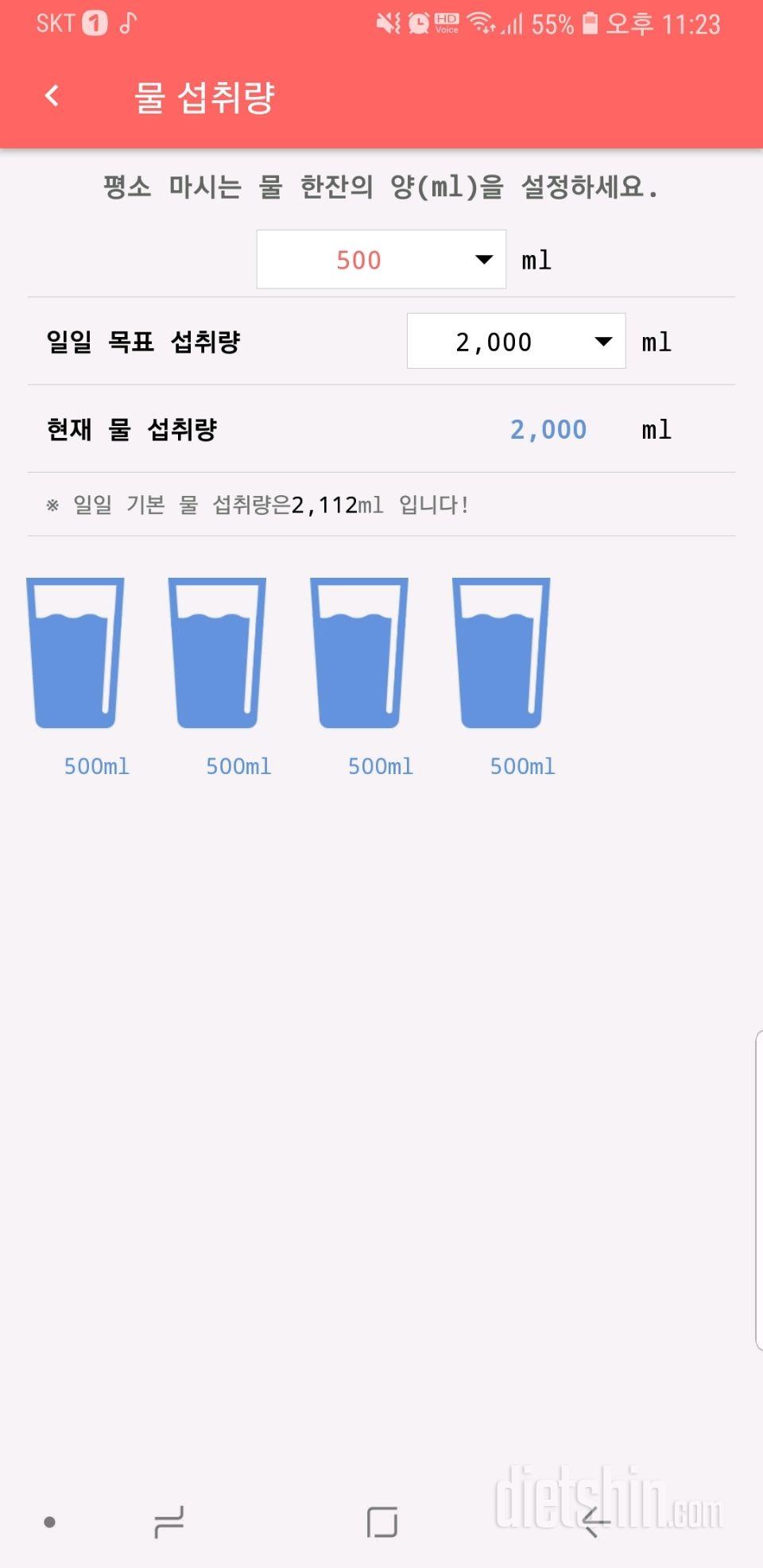 30일 하루 2L 물마시기 3일차 성공!