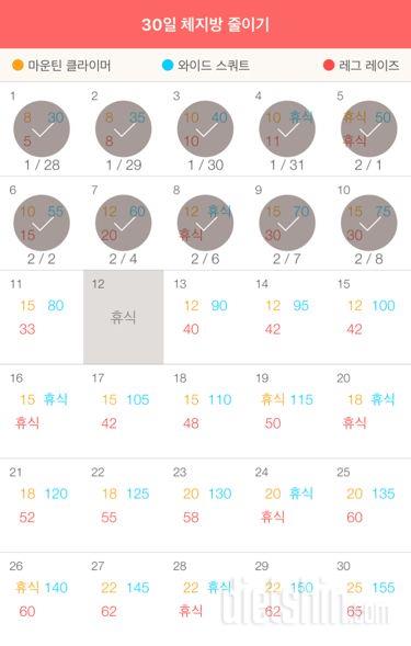 30일 체지방 줄이기 10일차 성공!