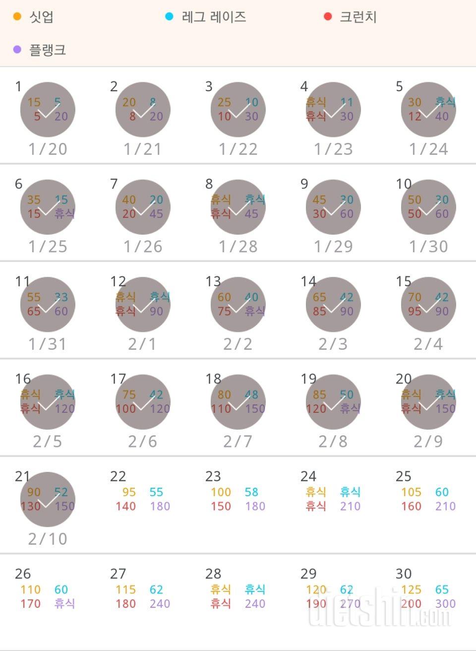 30일 복근 만들기 321일차 성공!