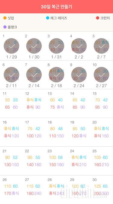 30일 복근 만들기 10일차 성공!