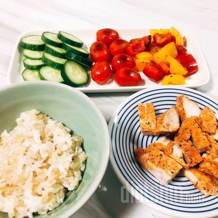 현미밥+닭찌+야채