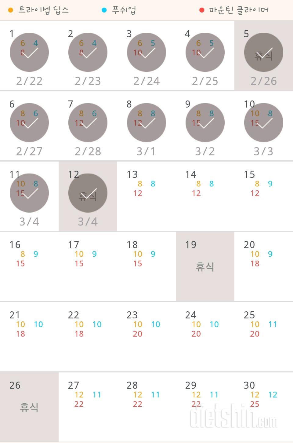 30일 슬림한 팔 132일차 성공!