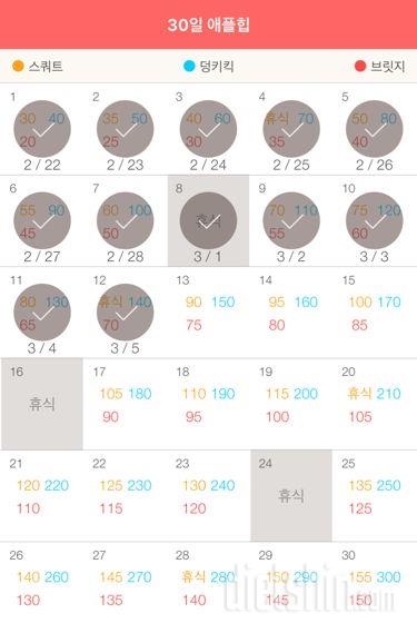 30일 애플힙 102일차 성공!