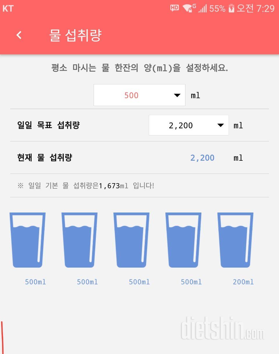 30일 하루 2L 물마시기 80일차 성공!